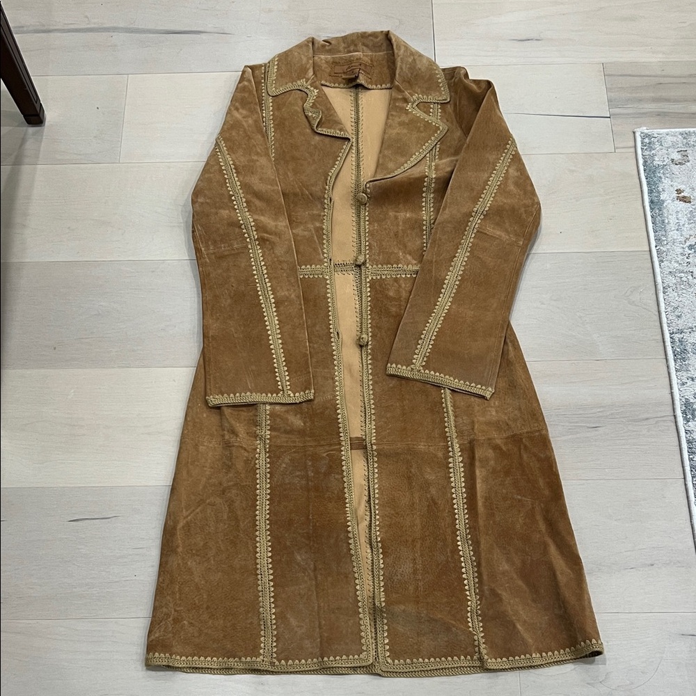 Arden B vintage Tan Suede Trench Coat